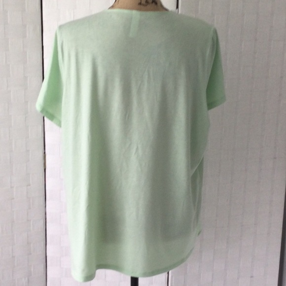 Woman’s Ideology T Shirt that ties in front color light green washable #572 - Picture 3 of 7